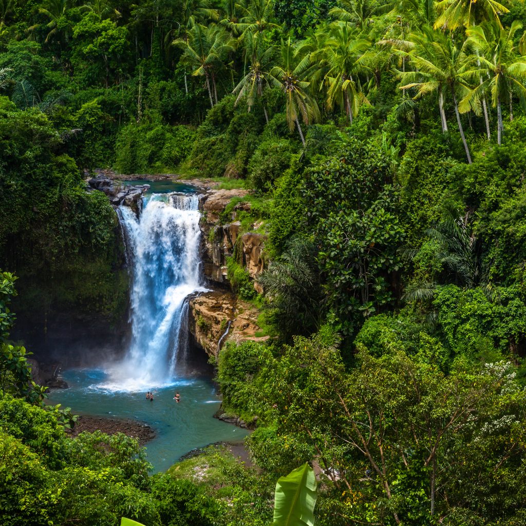 Tegenungan Waterfall it is one of places of interest of Bali, Secret Bali jungle Waterfall, Bali, Indonesia
